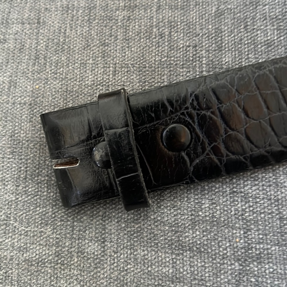 Elaine Coyne black leather belt strap